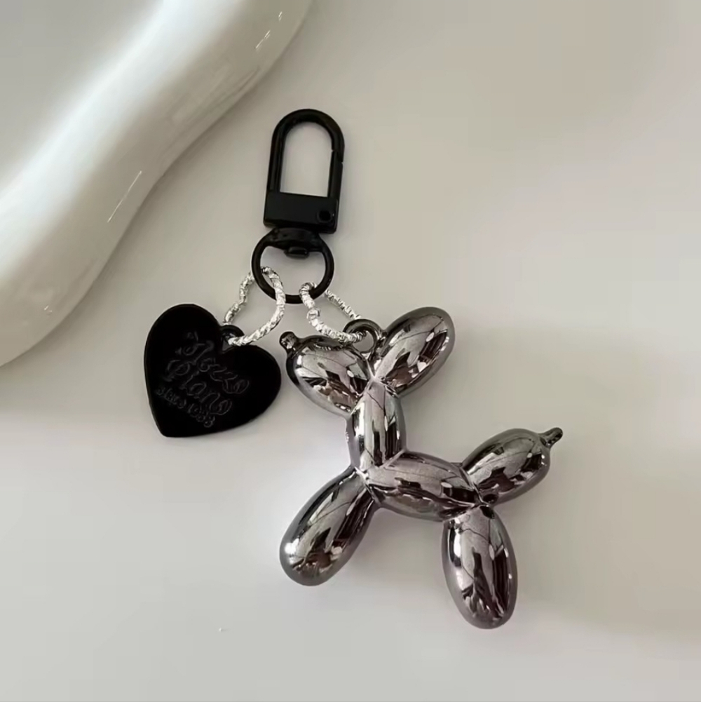 Stylish Black Balloon Dog Keychain - Picture 2 of 2
